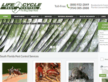 Tablet Screenshot of lifecyclepest.com